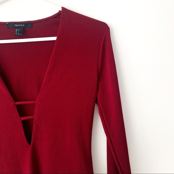 Maroon Long-sleeve Bodysuit - Picture 2 of 2